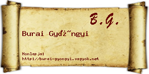 Burai Gyöngyi névjegykártya